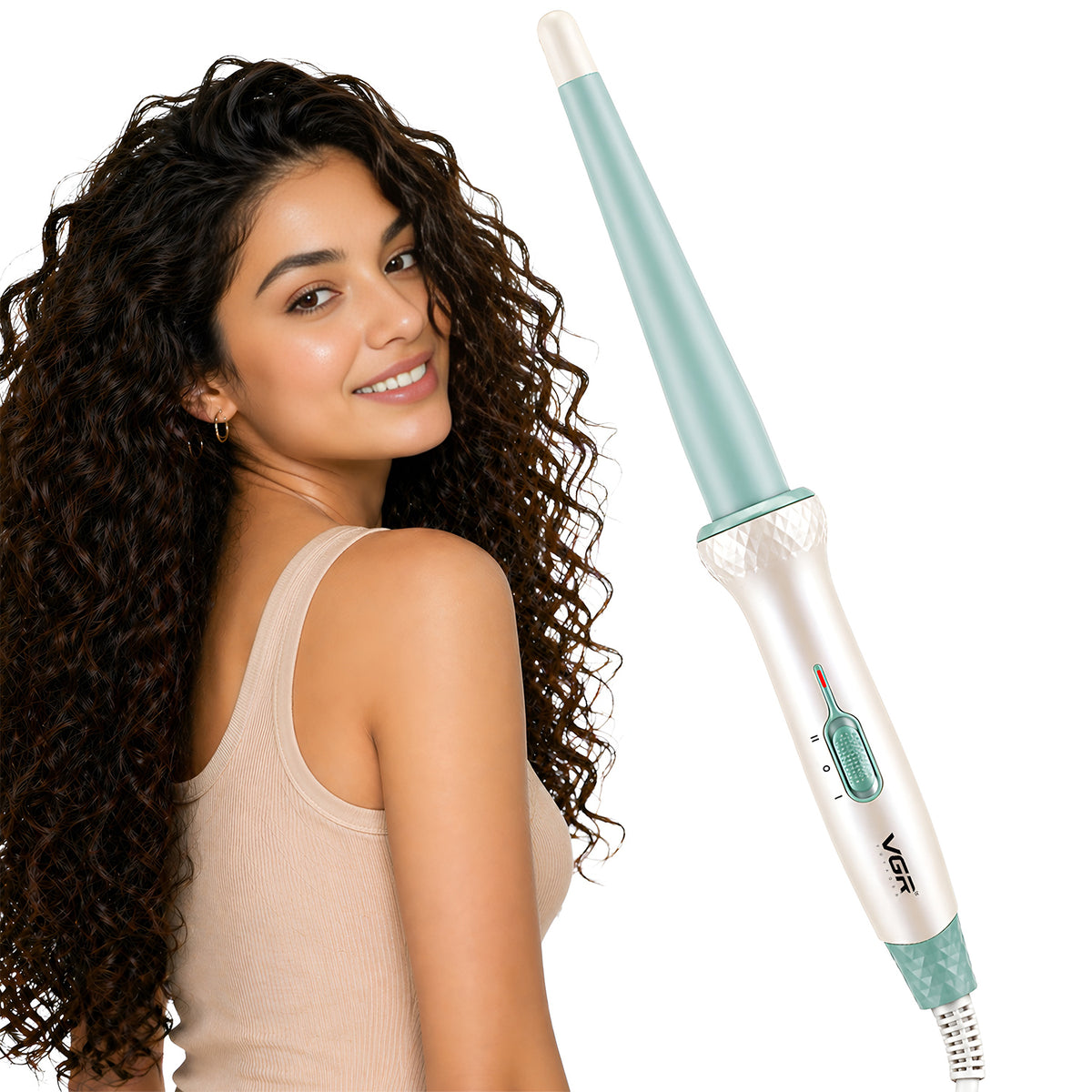 VGR V-596 Hair Curler Iron For Women, Green