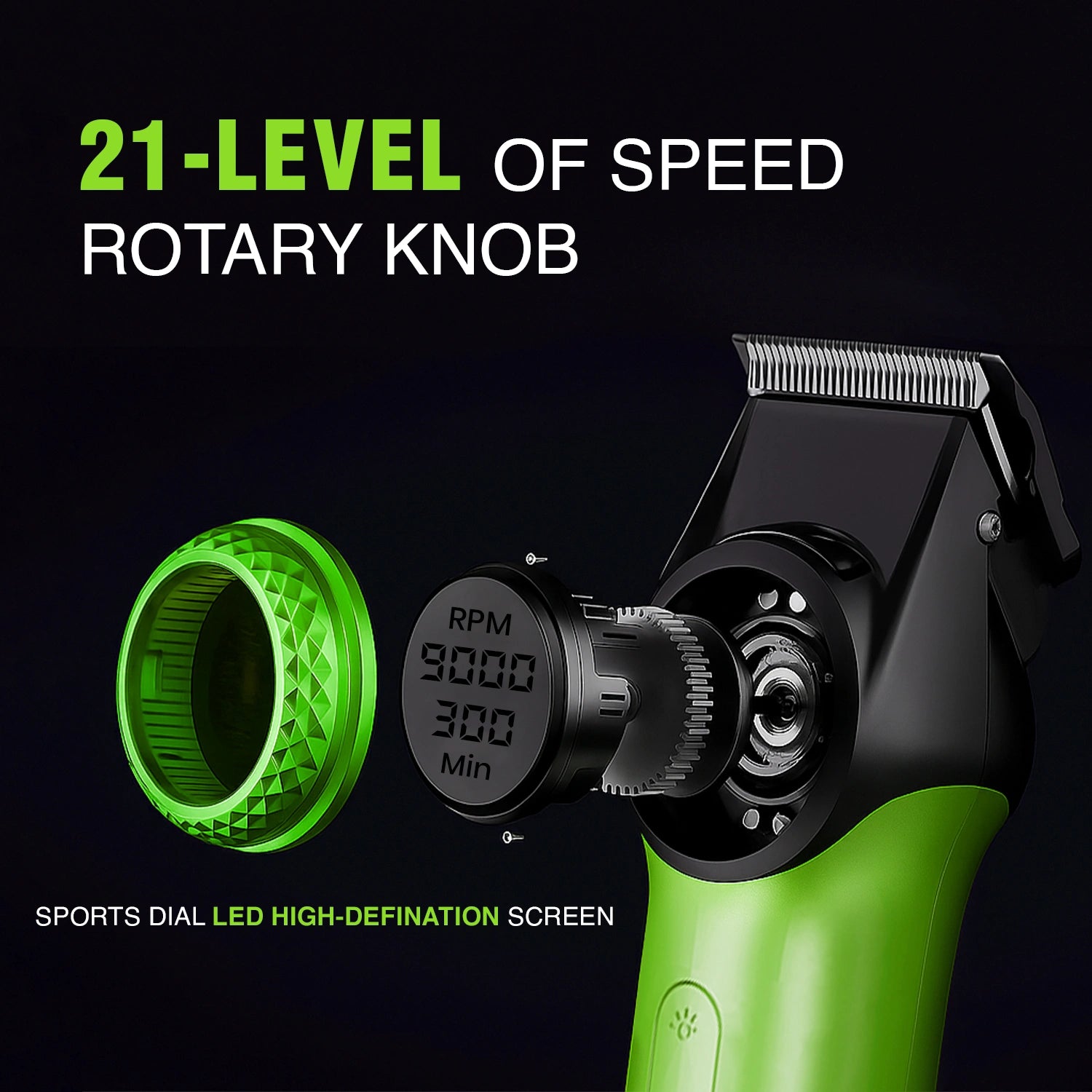 VGR V-001 Professional Hair Clipper For Men - Green