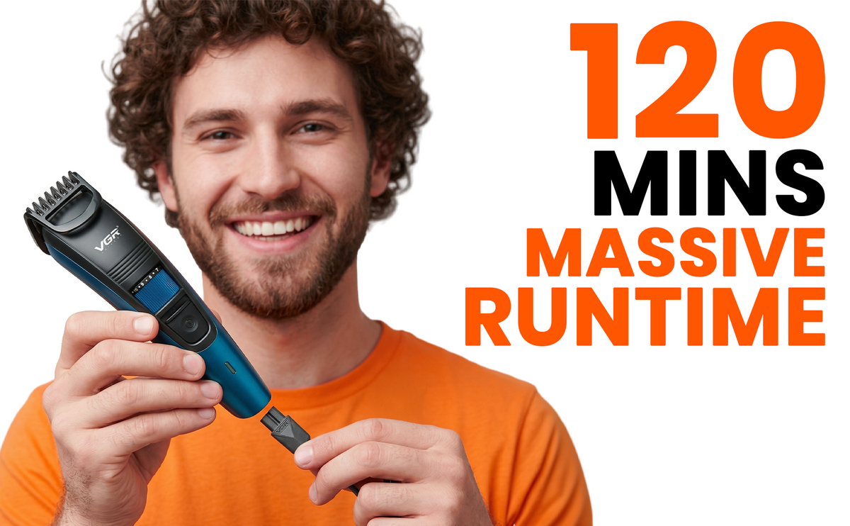 VGR V-052 Professional Hair Trimmer For Men with 120 Min Runtime, Blue