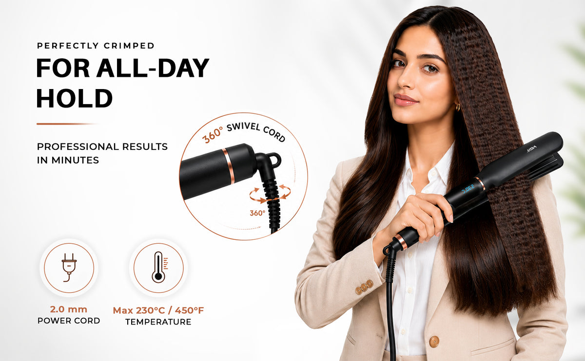 VGR V-519C Professional Hair Crimper For Women with 7 Heat Settings, Black