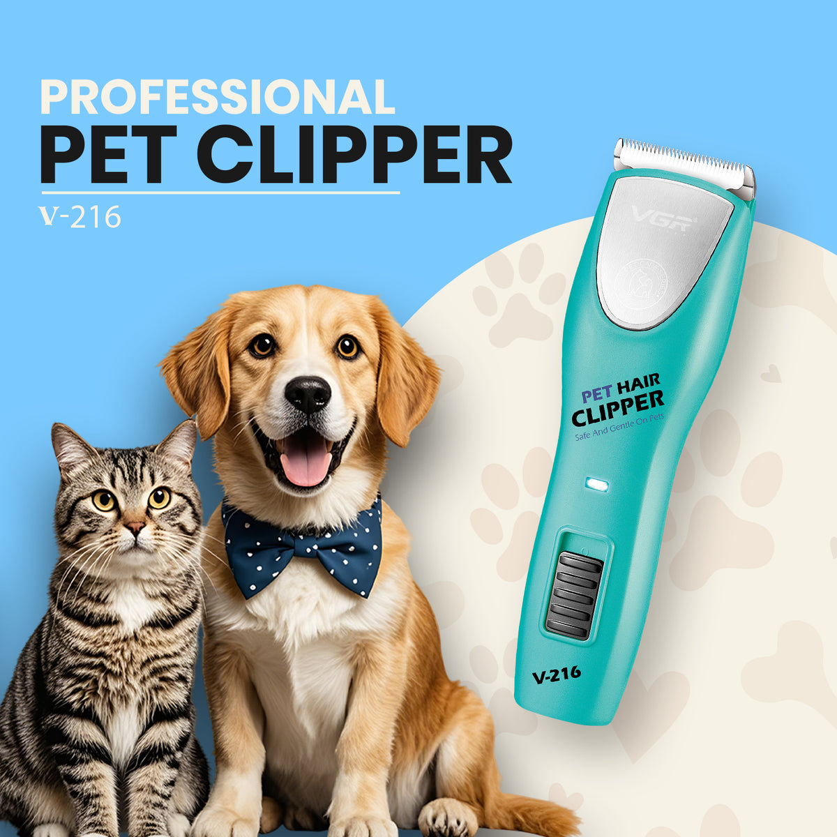 VGR V-216 Professional Pet Clipper, Blue