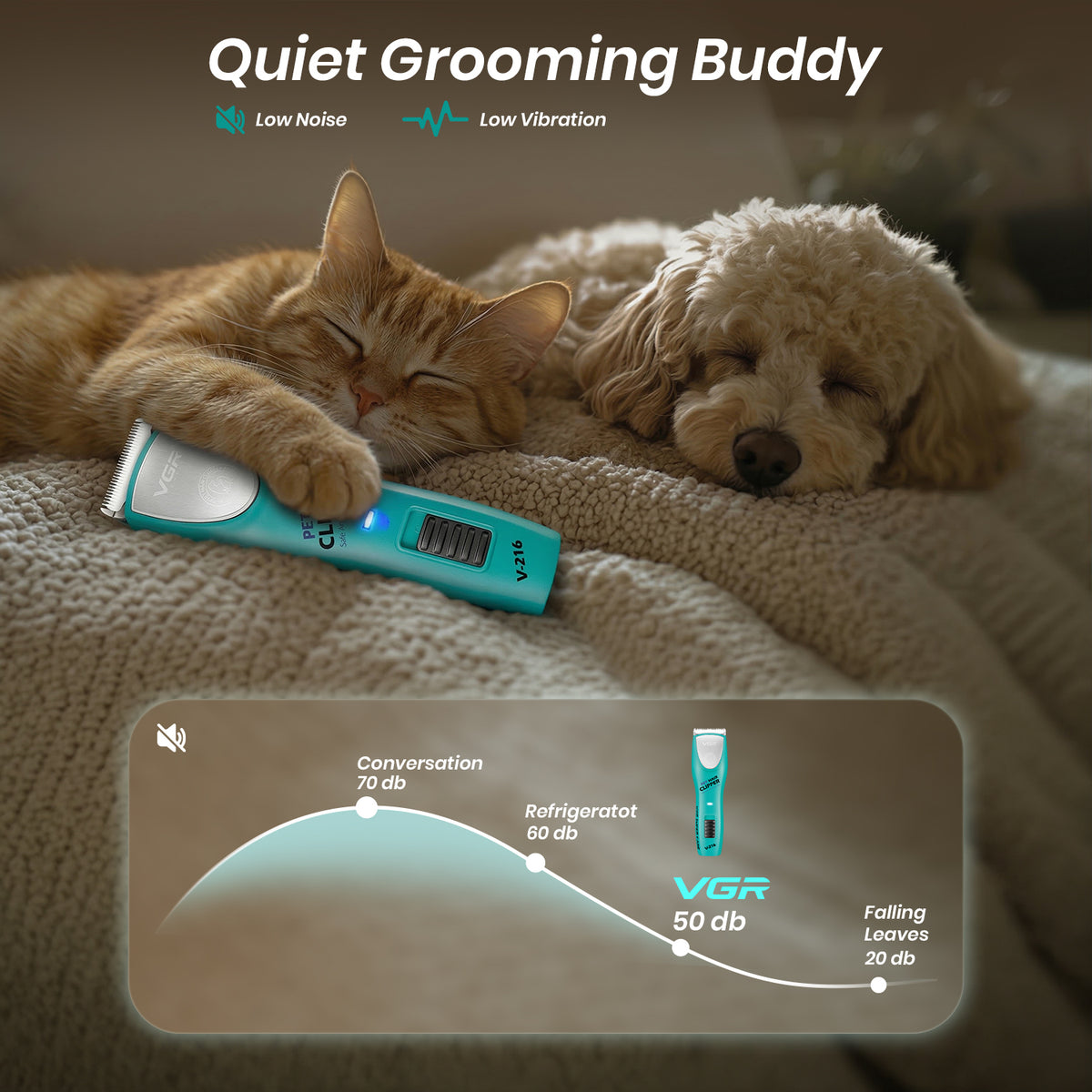 VGR V-216 Professional Pet Clipper, Blue