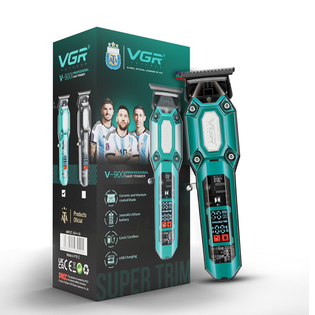 VGR V-900 Professional Cord/Cordless Hair Trimmer for Salon and Home Use, Green