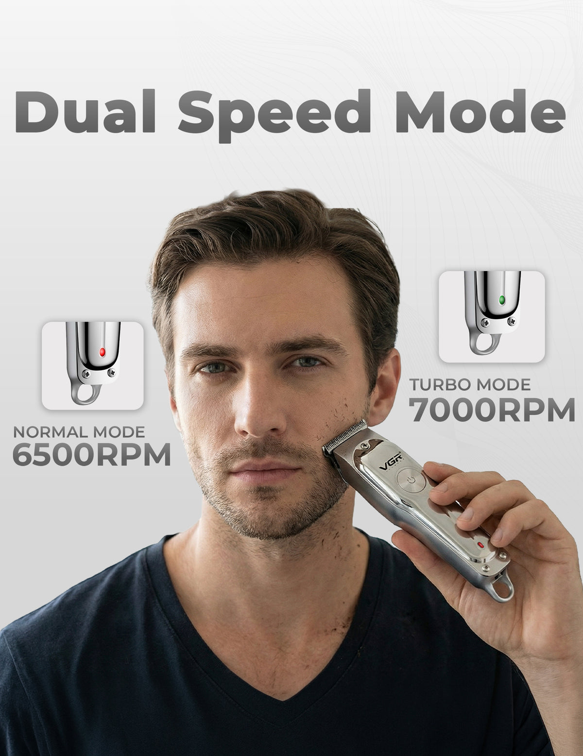 VGR V-071 Professional Hair Trimmer For Men with 120 Min Runtime, Silver