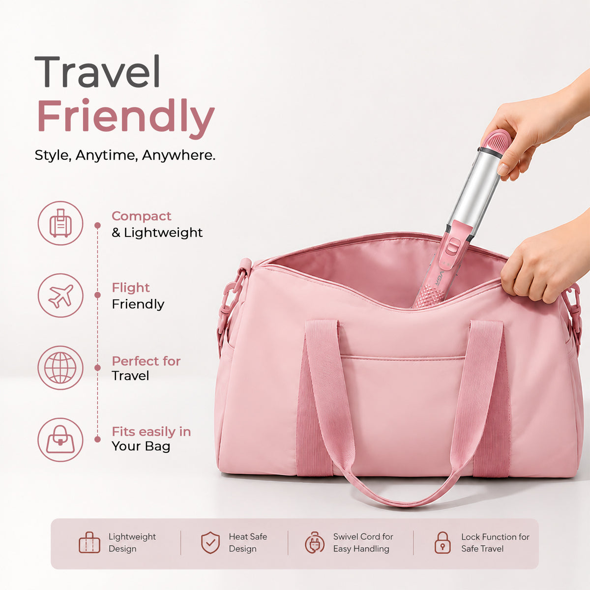 VGR V-563 Professional 4 in 1 Hair Beauty Styler (Pink)