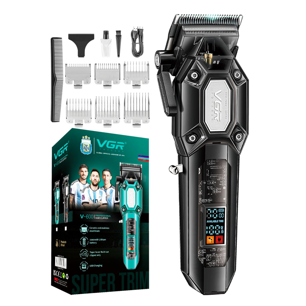 VGR V-600 Professional Hair Clipper and Taper Lever With LED Display