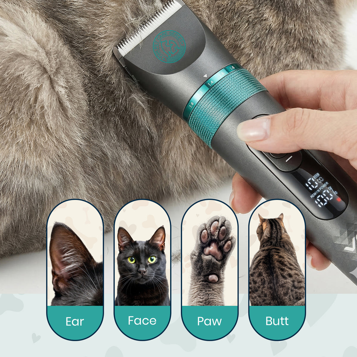 VGR V-209 Professional Pet Clipper with 200 Min Runtime, Black