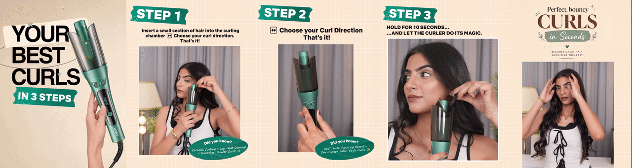 VGR V-583 Automatic Hair Curler For Women (Green)
