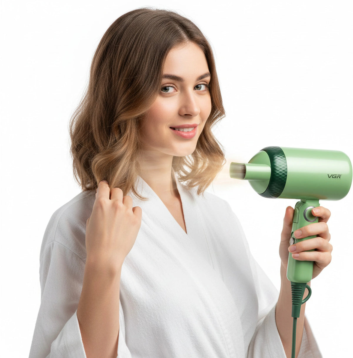 VGR V-421 Hair Dryer with 1200W DC motor for Men & Women, Green