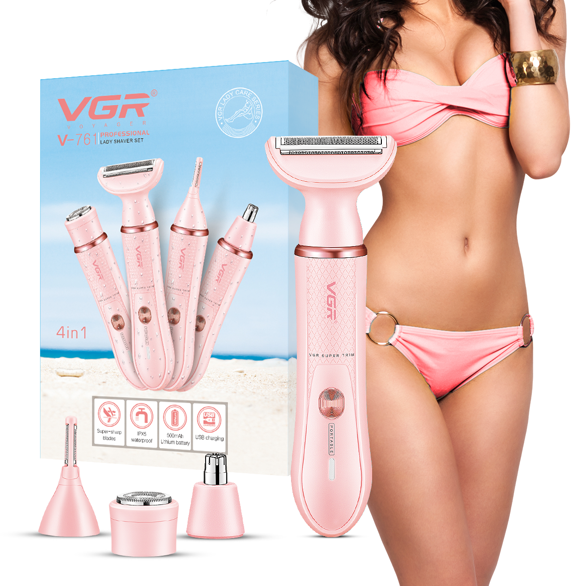 VGR V-761 Female 4-in-1 Bikini Grooming Kit