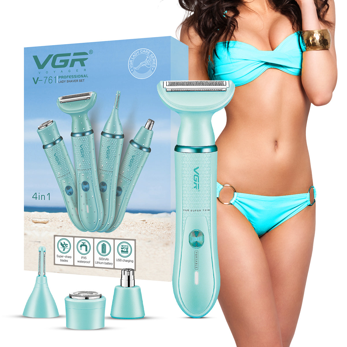 VGR V-761 Female 4-in-1 Bikini Grooming Kit