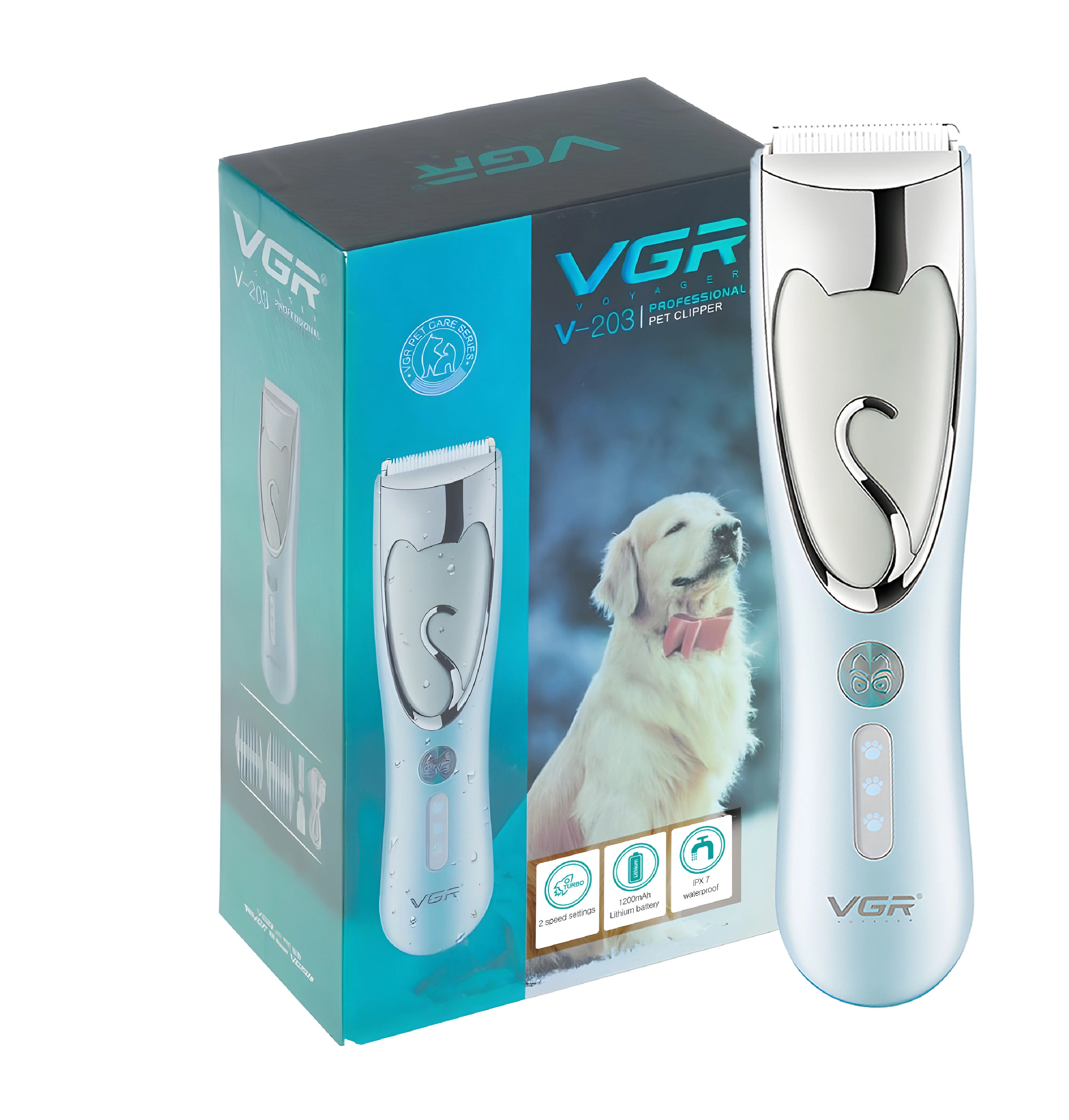 VGR V-203 Hair Clipper For Pets, Green