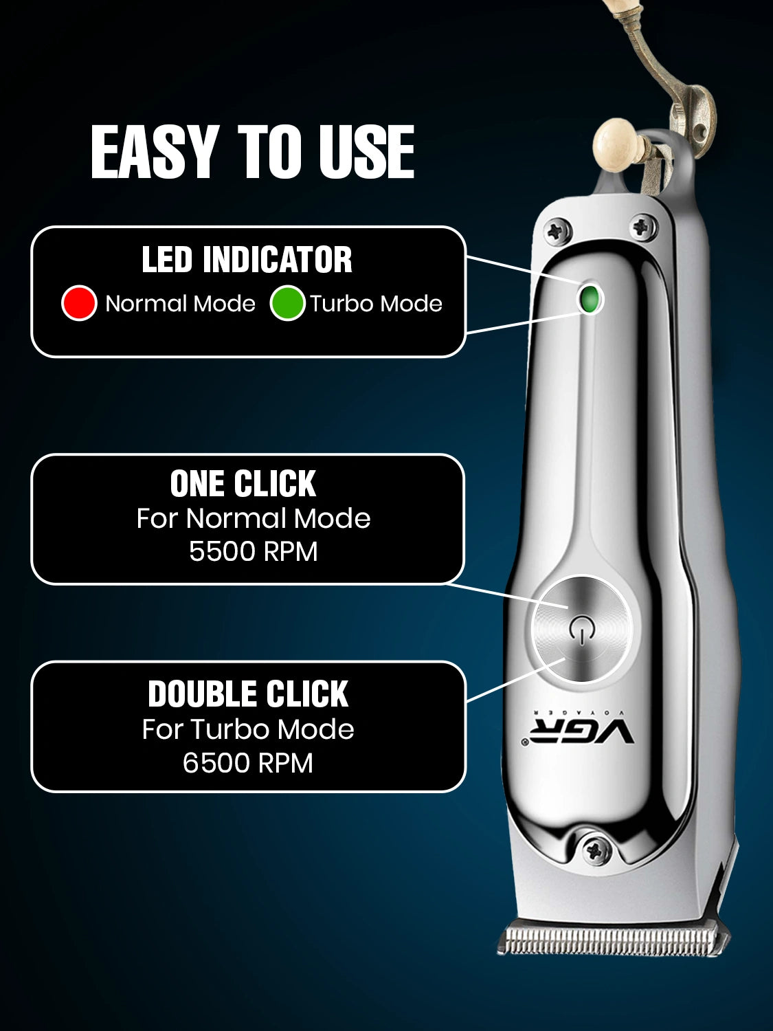 VGR V-071 Hair Trimmer For Men, Silver