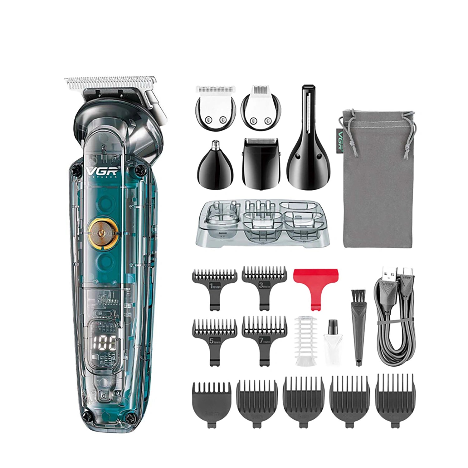 VGR V-102 Grooming Kit For Men, Clear