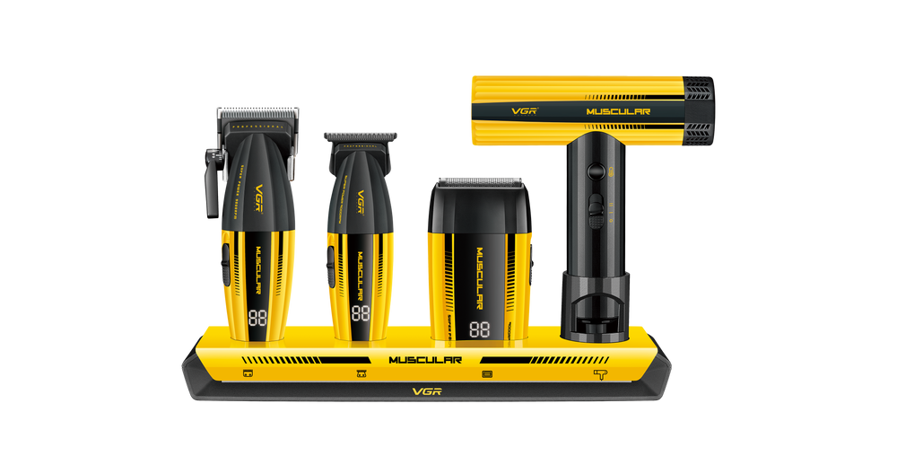 VGR V-285 S4 Professional Barber Combo Kit for Salon & Men, Yellow