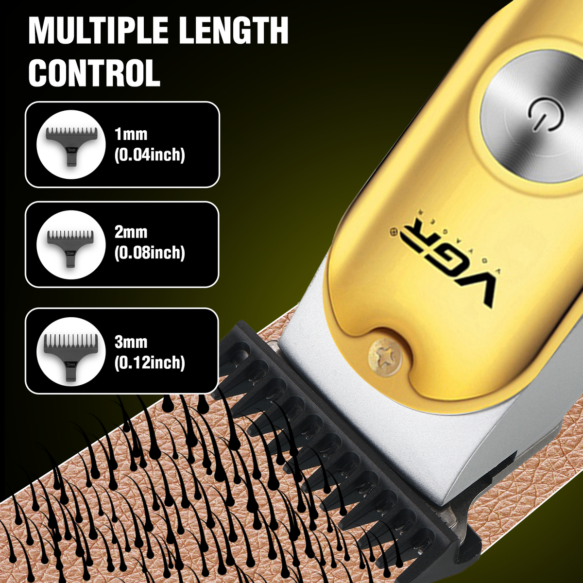 VGR V-290 Professional Hair Trimmer For Men with 120 Min Runtime, Gold