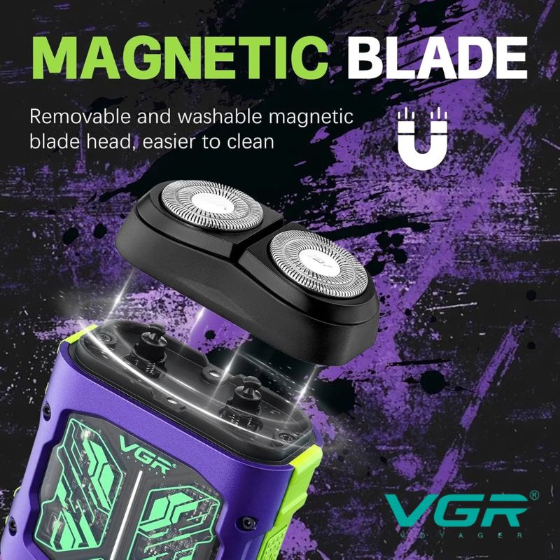 VGR V-344 Professional Rotary Shaver with 60 Min Runtime, Purple