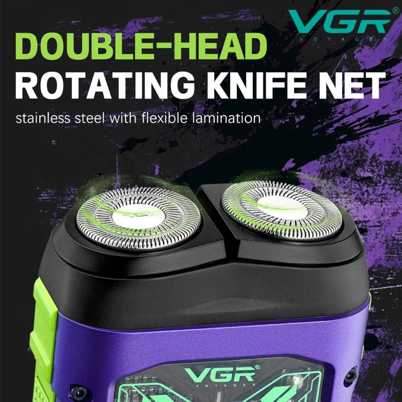 VGR V-344 Professional Rotary Shaver with 60 Min Runtime, Purple