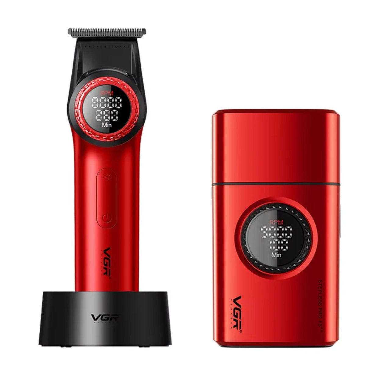 VGR V-977 & V-377 Trimmer Combo | Professional Shaver | Red