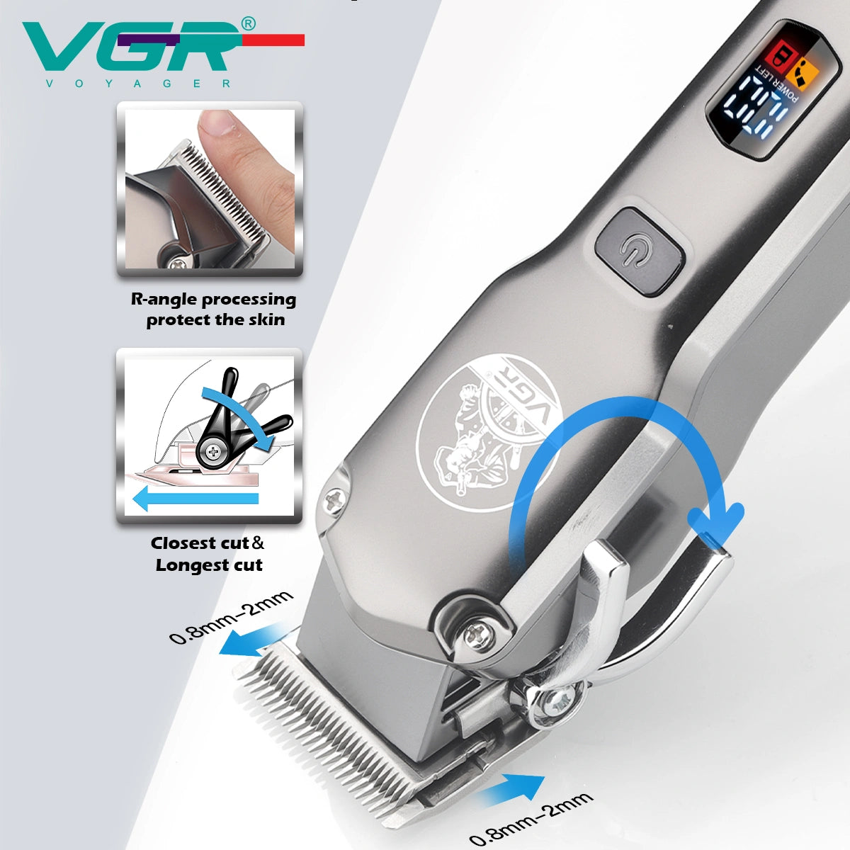 VGR V-675 Professional Cord/Cordless Hair Clipper & Trimmer Set