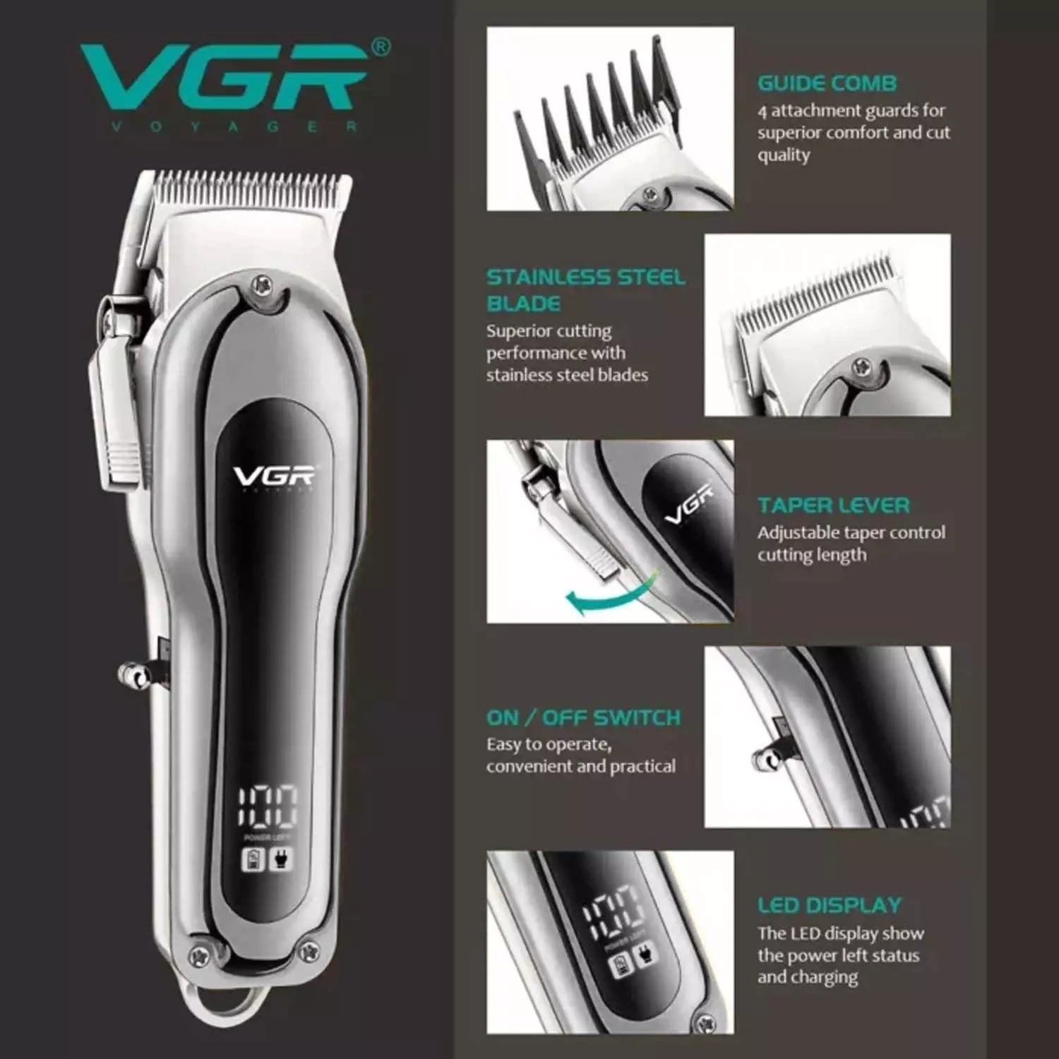 VGR V-680 professional salon series hair clipper trimmer