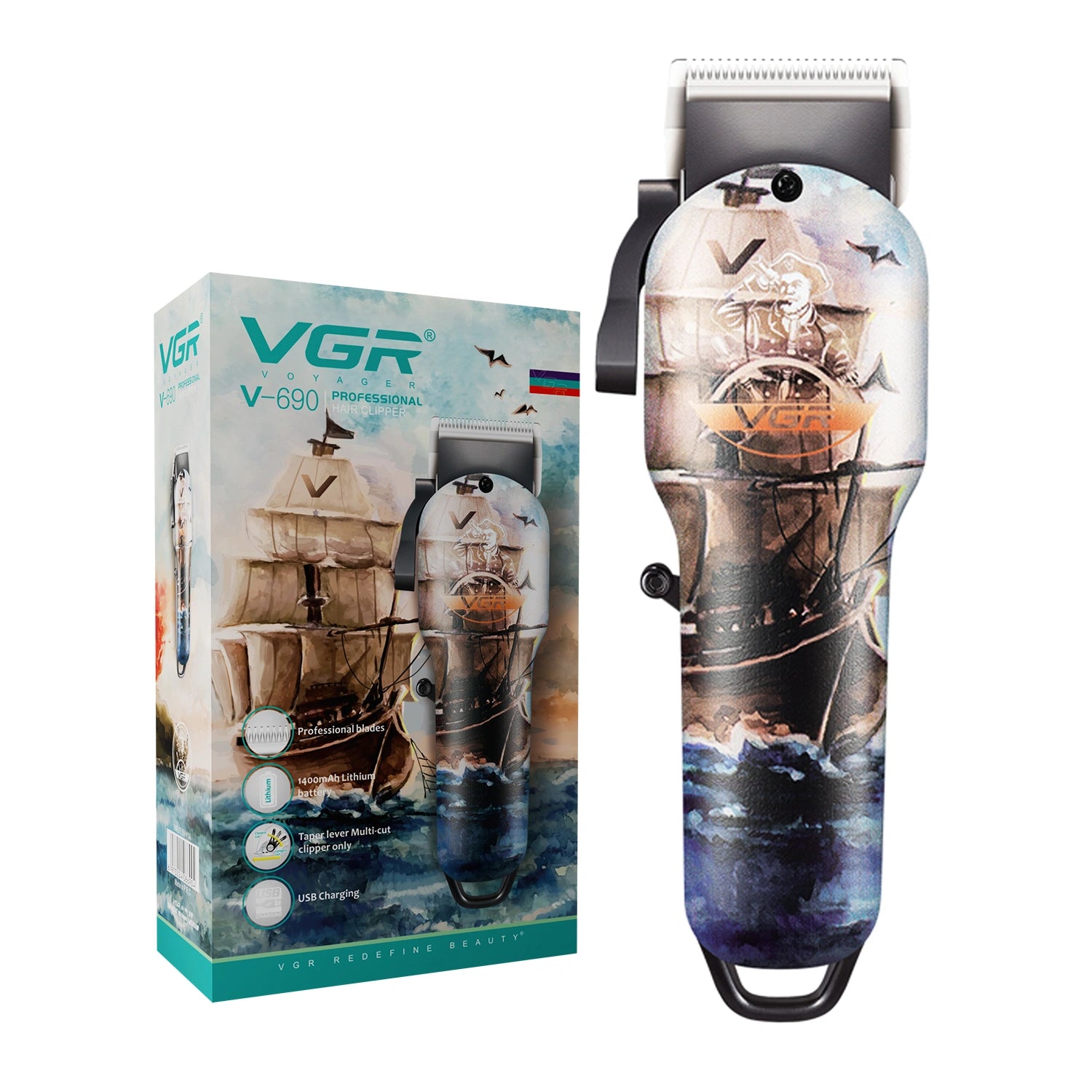 VGR V-690 Hair Clipper For Men, Brown