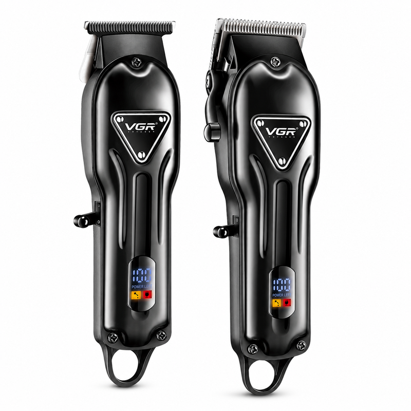 VGR V-051 Hair Clipper & V-298 Hair Trimmer Professional Grooming Combo, Black Image