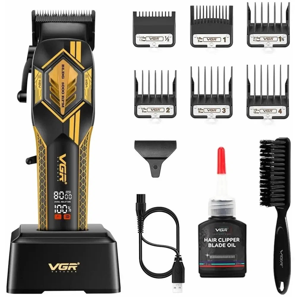 VGR V-119 Professional Hair Clipper for Salon & Men, 180 Minutes Runtime, Green/Gold