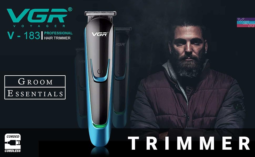 VGR V-183 Hair Trimmer For Men with 120 Minutes Runtime, Blue