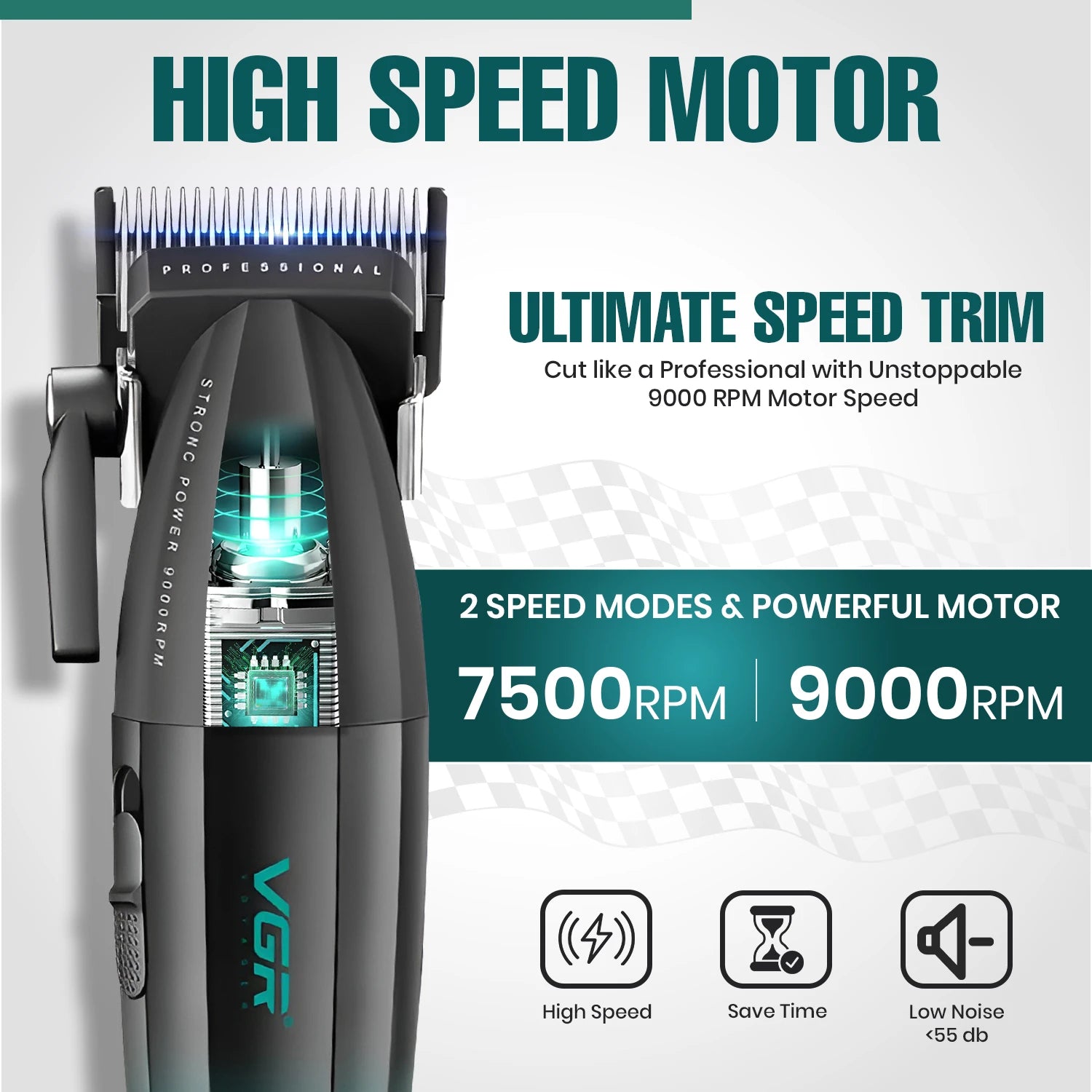 VGR V-003 Professional Hair Clipper For Men, (Black/gold)