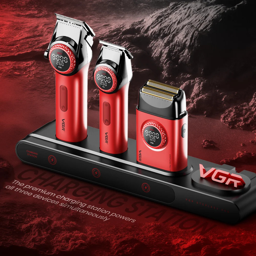 VGR professional cordless hair clipper, trimmer and shaver combo
