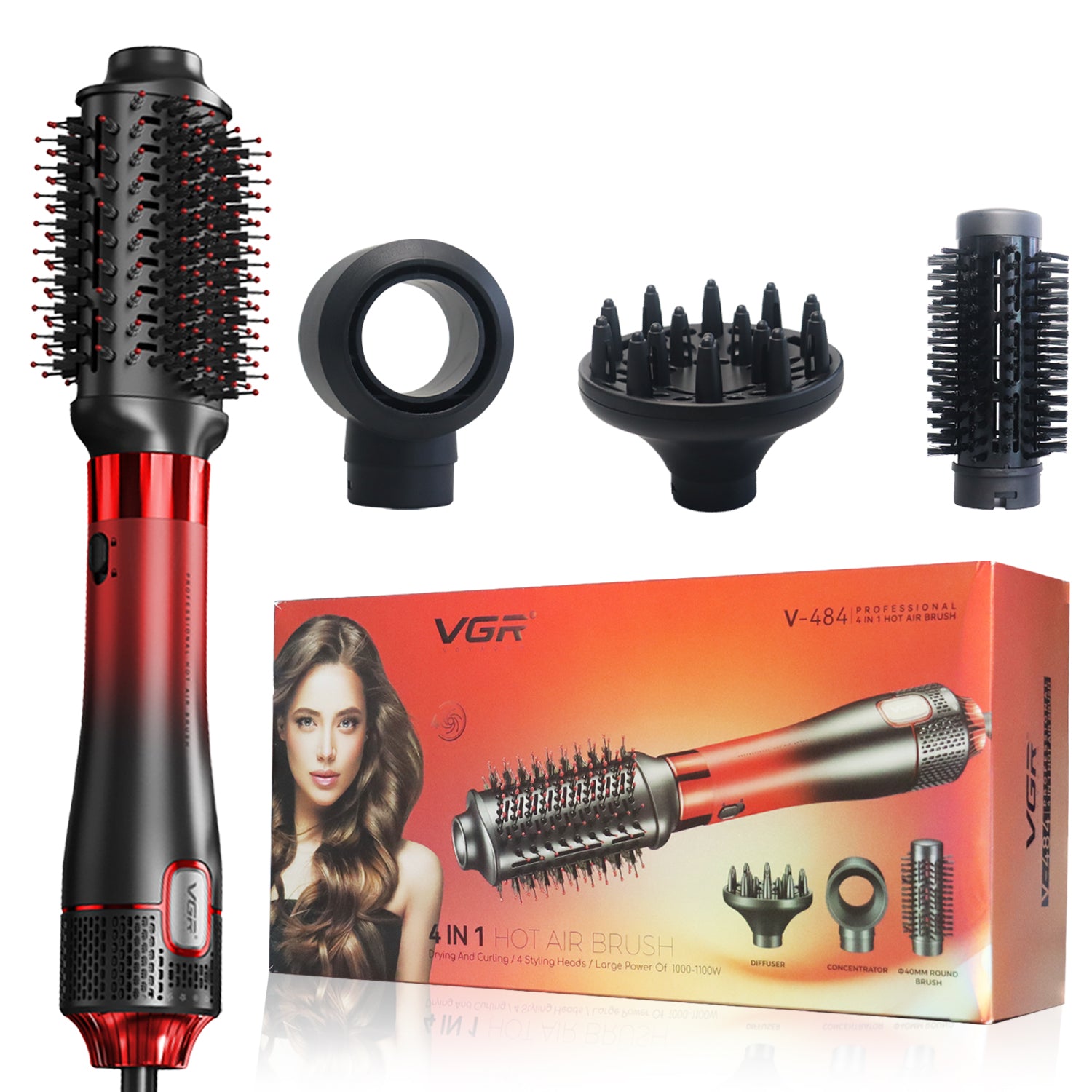 VGR V-484 Professional 4 in 1 Hot Air Brush