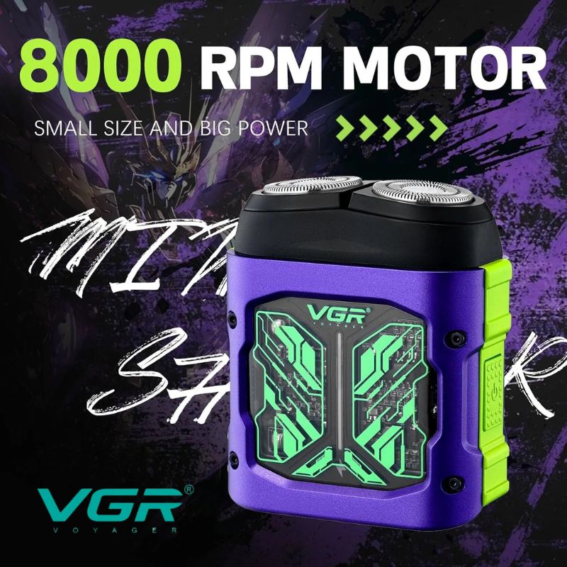 VGR V-344 Professional Rotary Shaver with 60 Min Runtime, Purple