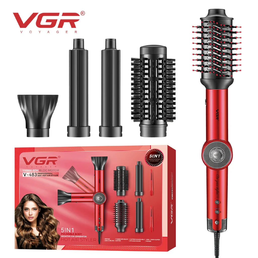 VGR 5-In-1 Hot Air Styler (V-483, Red)