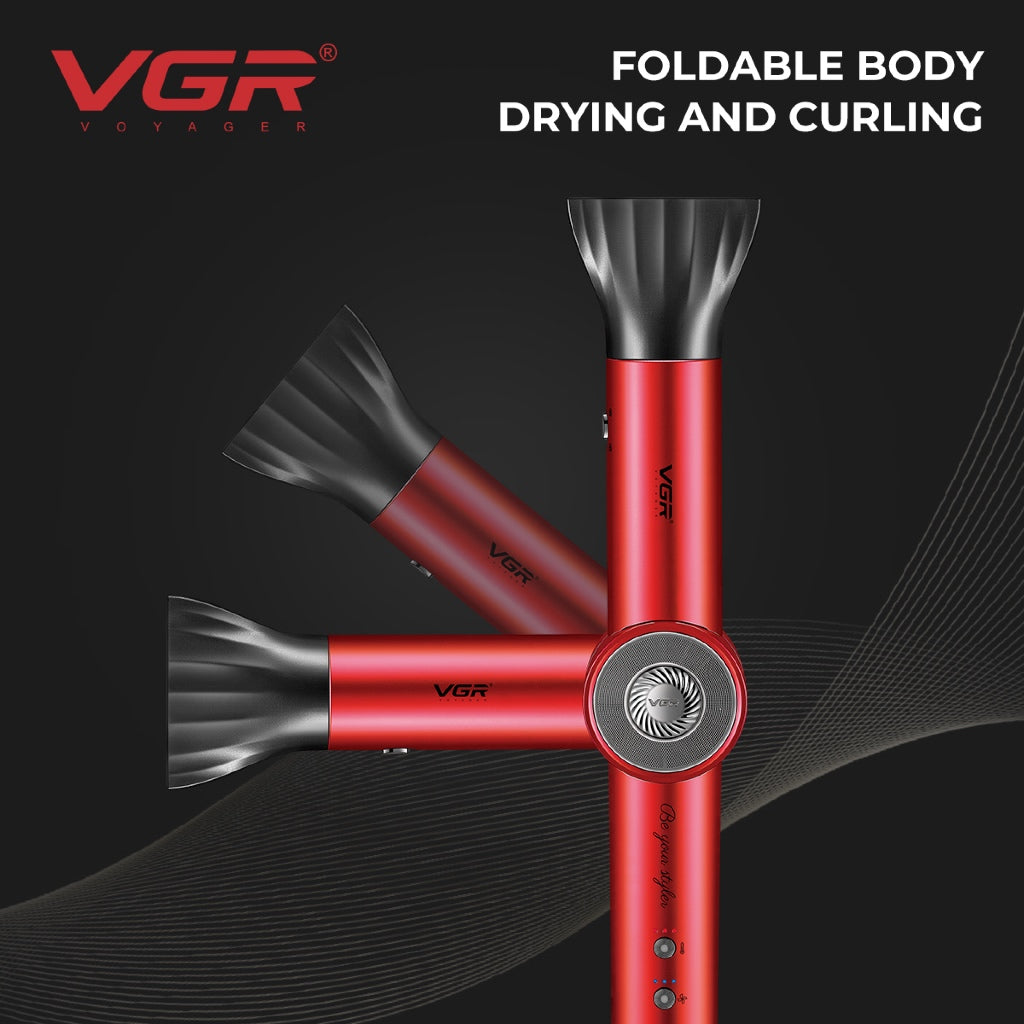 VGR V-483 Professional 5-in-1 Hot Air Styler For Women, 110000 RPM, 1000-1300W, Red