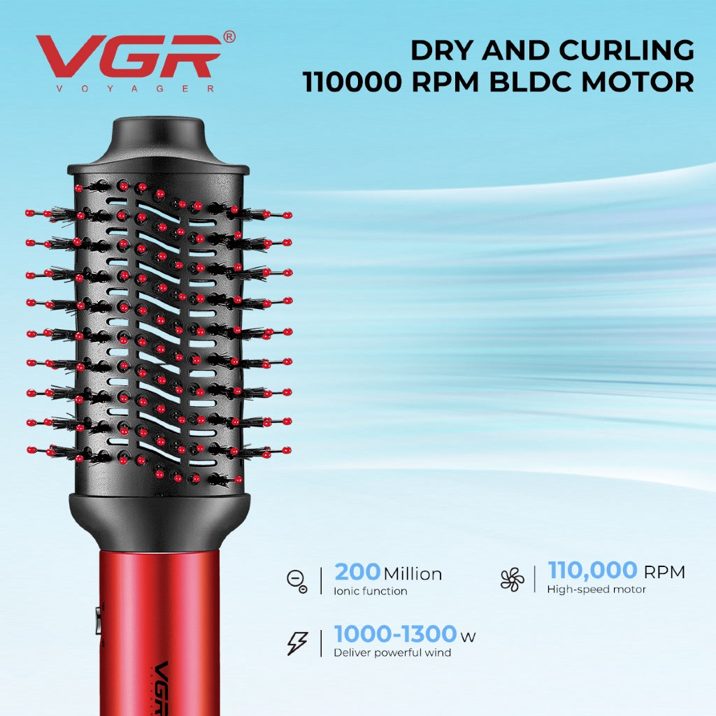 VGR V-483 Professional 5-in-1 Hot Air Styler For Women, 110000 RPM, 1000-1300W, Red