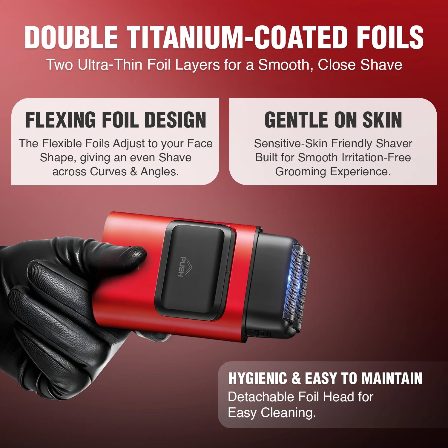 VGR V-307 Professional Foil Shaver for Men with 180 min Runtime, Red