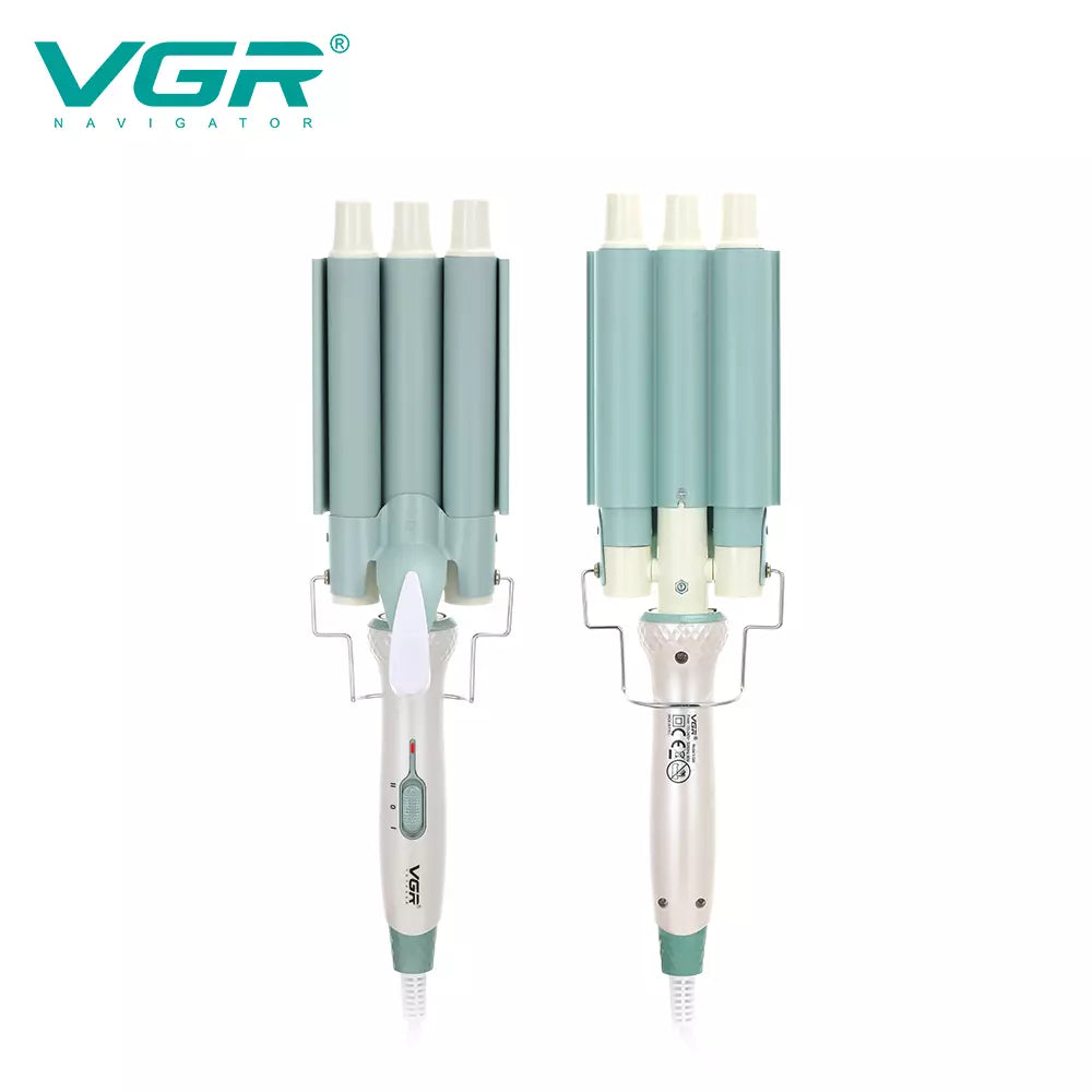 VGR V-595 3 Barrel Hair Curler For Women, Green