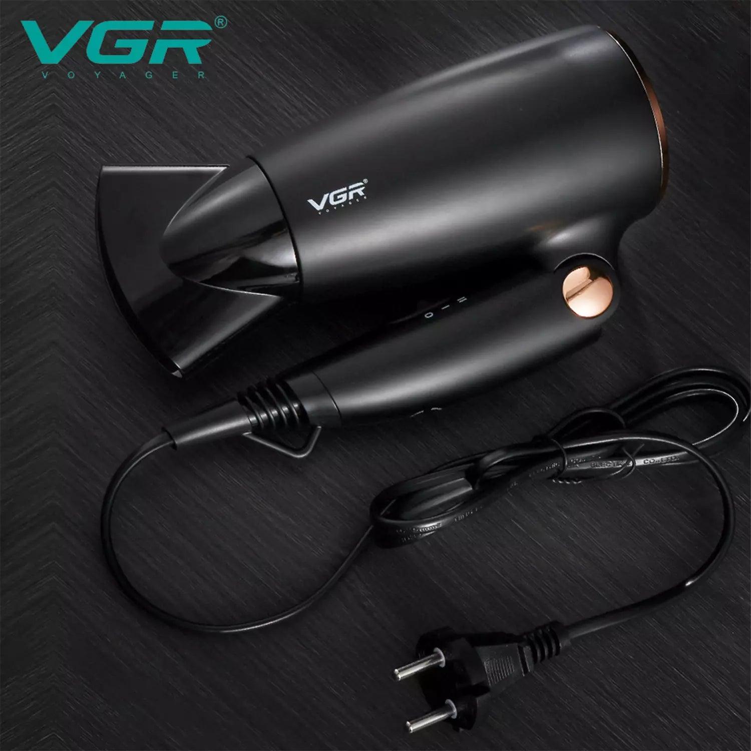 VGR V-439 Foldable Hair Dryer For Unisex, Black