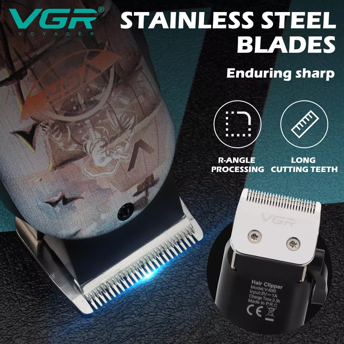 VGR V-690 Hair Clipper For Men, Brown